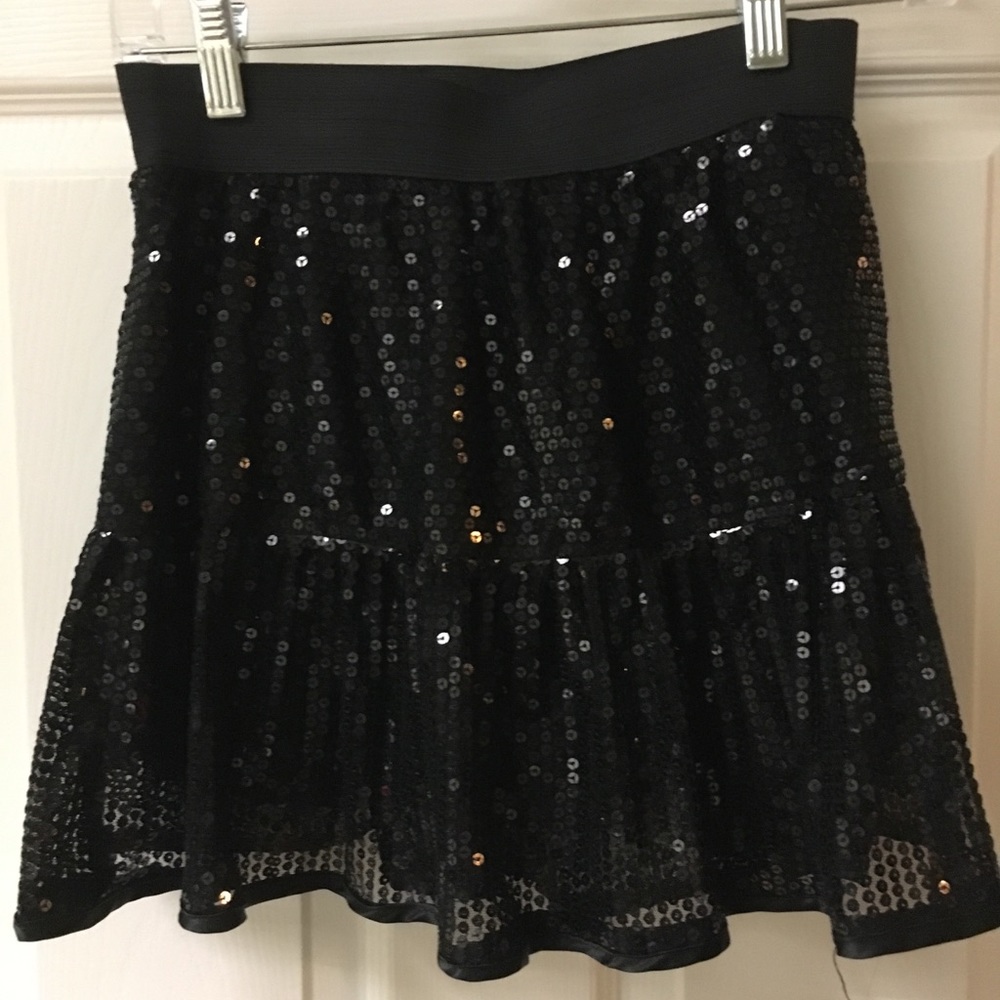 Youth/Girls Black Sparkly Sequined Skirt